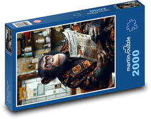 Monkey czyta gazety Puzzle 2000 elementów - 90x60 cm