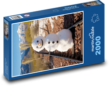 Schneemann auf Schienen Puzzle 2000 Teile - 90 x 60 cm