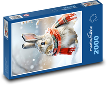 Králík ve sněhu Puzzle 2000 dílků - 90 x 60 cm