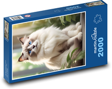 Biela mačka Puzzle 2000 dielikov - 90 x 60 cm