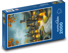 Domy w osadzie Puzzle 2000 elementów - 90x60 cm