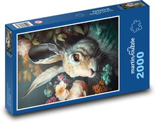 Królik w kwiatach Puzzle 2000 elementów - 90x60 cm