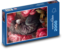 Kakadu czarna Puzzle 2000 elementów - 90x60 cm