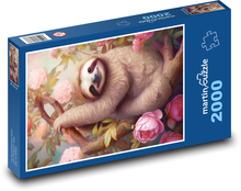 Lenochov v růžových růžích Puzzle 2000 dílků - 90 x 60 cm