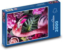 Vták - ružový plameniak Puzzle 2000 dielikov - 90 x 60 cm