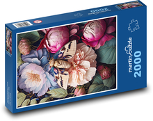 Motýľ na kvete Puzzle 2000 dielikov - 90 x 60 cm