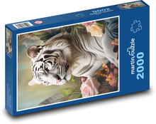 Biely tiger Puzzle 2000 dielikov - 90 x 60 cm