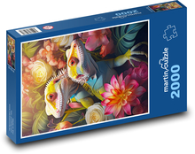 Barevné ještěrky Puzzle 2000 dílků - 90 x 60 cm