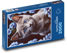Kotě s modrýma očima Puzzle 2000 dílků - 90 x 60 cm