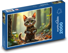 Kreslená mačka Puzzle 2000 dielikov - 90 x 60 cm