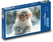 Małpa na śniegu Puzzle 2000 elementów - 90x60 cm