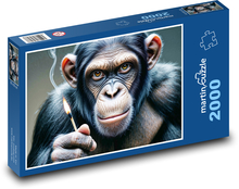 Šimpanz so zápalkou Puzzle 2000 dielikov - 90 x 60 cm
