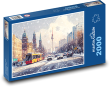 Zima ve městě Puzzle 2000 dílků - 90 x 60 cm