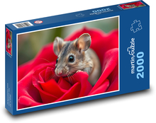 Rote Rosenmaus Puzzle 2000 Teile - 90 x 60 cm