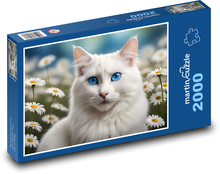Weiße Katze Puzzle 2000 Teile - 90 x 60 cm