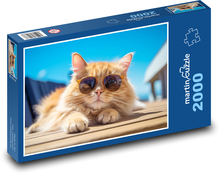 Mačka v okuliaroch Puzzle 2000 dielikov - 90 x 60 cm