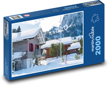 Zasněžená vesnice Puzzle 2000 dílků - 90 x 60 cm