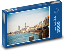 Dusseldorf - řeka Puzzle 2000 dílků - 90 x 60 cm