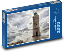 Latarnia morska - ryczące fale Puzzle 2000 elementów - 90x60 cm