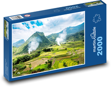Ryžové polia - Vietnam Puzzle 2000 dielikov - 90 x 60 cm