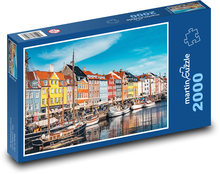 Kodaň - farebné domy Puzzle 2000 dielikov - 90 x 60 cm