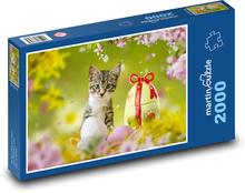 Veľkonočné vajíčko a mačka Puzzle 2000 dielikov - 90 x 60 cm
