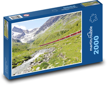 Vlak - švajčiarske hory Puzzle 2000 dielikov - 90 x 60 cm