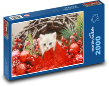 Mačky a vianočné ozdoby Puzzle 2000 dielikov - 90 x 60 cm