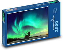 Polárna žiara - jeleň Puzzle 2000 dielikov - 90 x 60 cm