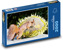 Wiewiórka i słonecznik Puzzle 2000 elementów - 90x60 cm