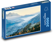 Údolý - hory, krajina Puzzle 2000 dielikov - 90 x 60 cm