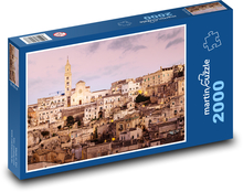 Taliansko - Matera, kamenné domy Puzzle 2000 dielikov - 90 x 60 cm