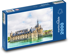 Francie - hrad, kostel Puzzle 2000 dílků - 90 x 60 cm