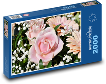 Rosa Rose - Blumen Puzzle 2000 Teile - 90 x 60 cm