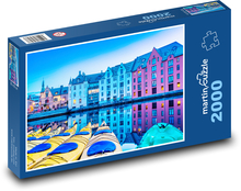 Nórsko - prístav, kanoe Puzzle 2000 dielikov - 90 x 60 cm