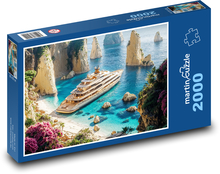 Jachta u pobřeží Puzzle 2000 dílků - 90 x 60 cm