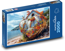 Serce - dom, plaża Puzzle 2000 elementów - 90x60 cm