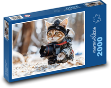 Katze und Kamera Puzzle 2000 Teile - 90 x 60 cm