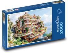 Dom na łodzi Puzzle 2000 elementów - 90x60 cm