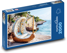 Boot am Strand Puzzle 2000 Teile - 90 x 60 cm