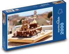 Ciasto czekoladowe - kot Puzzle 2000 elementów - 90x60 cm