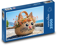 Wicker basket - cat Puzzle 2000 pieces - 90 x 60 cm