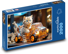 Kot w samochodzie Puzzle 2000 elementów - 90x60 cm