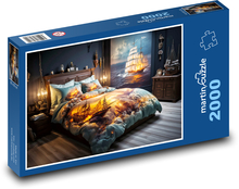 Łóżko - łodzie Puzzle 2000 elementów - 90x60 cm