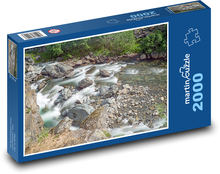 Potok - vodopád Puzzle 2000 - 90x60 cm