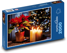Vianočný kvet - sviečky Puzzle 2000 dielikov - 90 x 60 cm