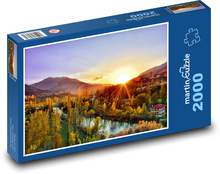 Przyroda o zachodzie słońca Puzzle 2000 elementów - 90x60 cm