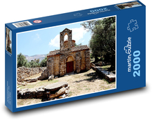 Byzantská kaplnka - Kostol, Grécko Puzzle 2000 dielikov - 90 x 60 cm