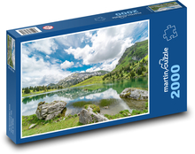 Alpy - hory, jezero Puzzle 2000 - 90x60 cm