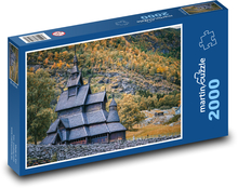 Nórsko - kostol Puzzle 2000 dielikov - 90 x 60 cm